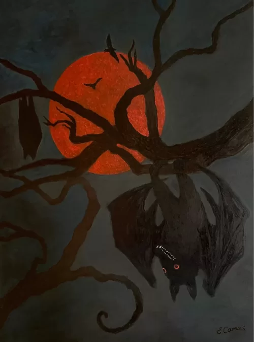 Greetings card with bats