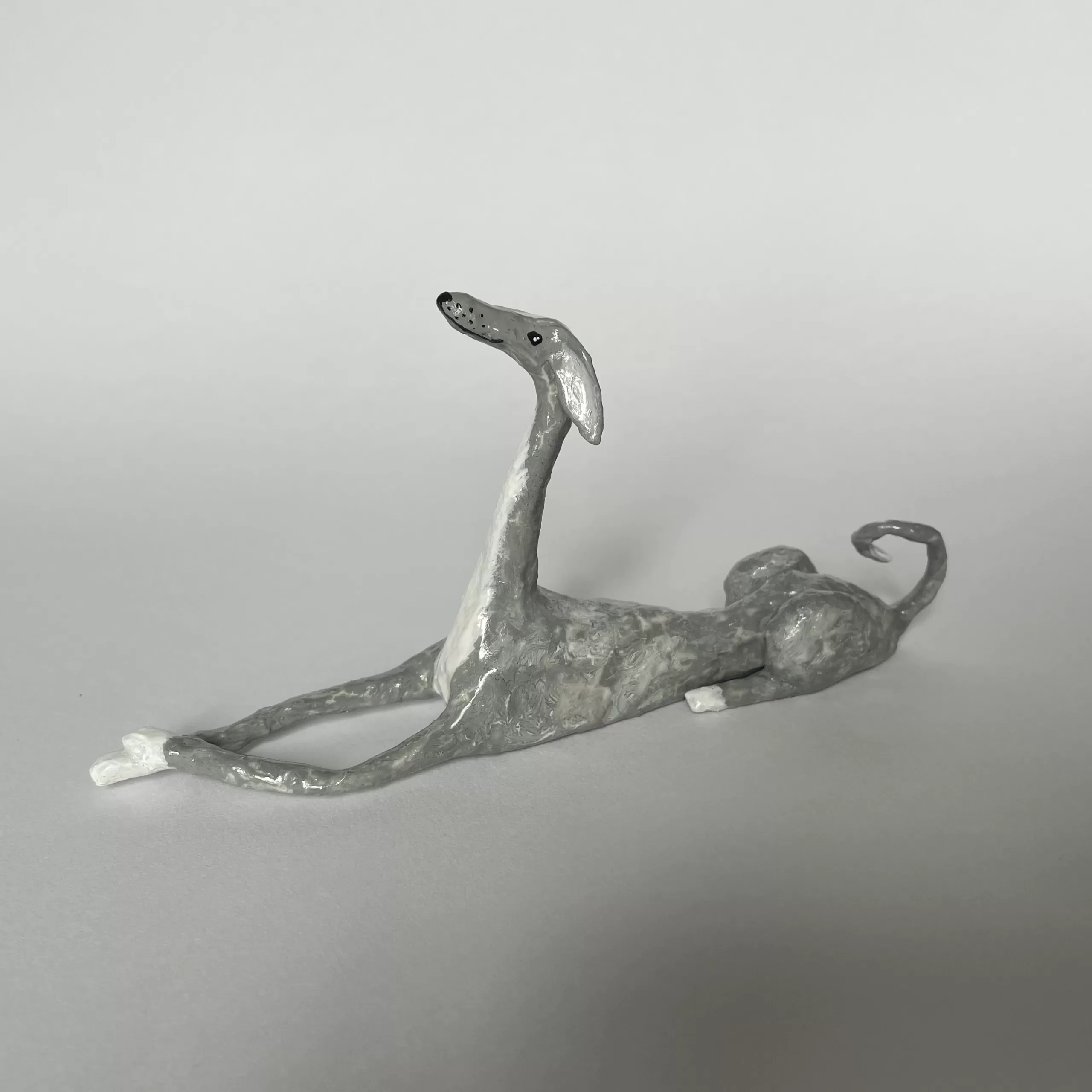 Handmadee paper mache italian greyhound
