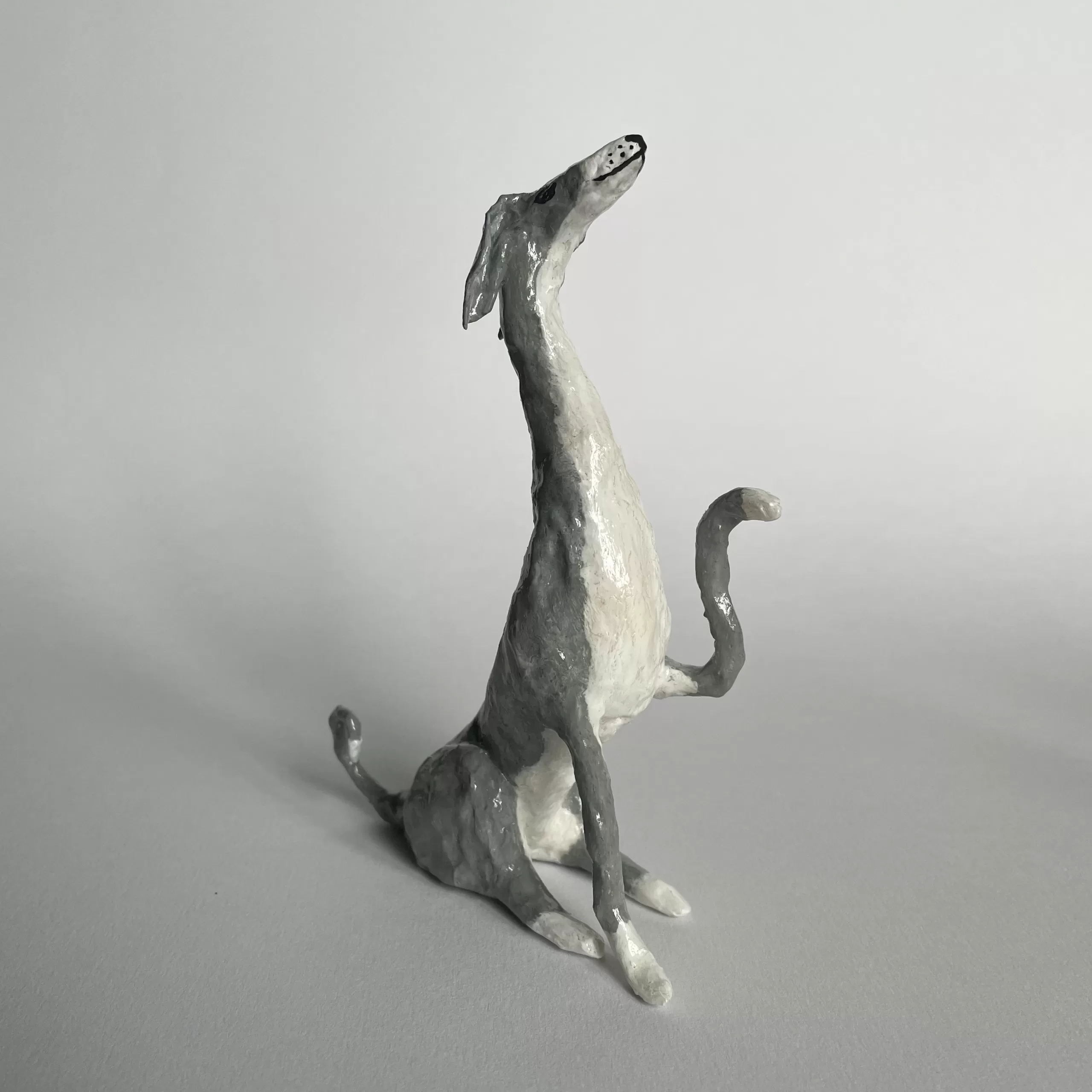 Paper mache italian greyhound miniature
