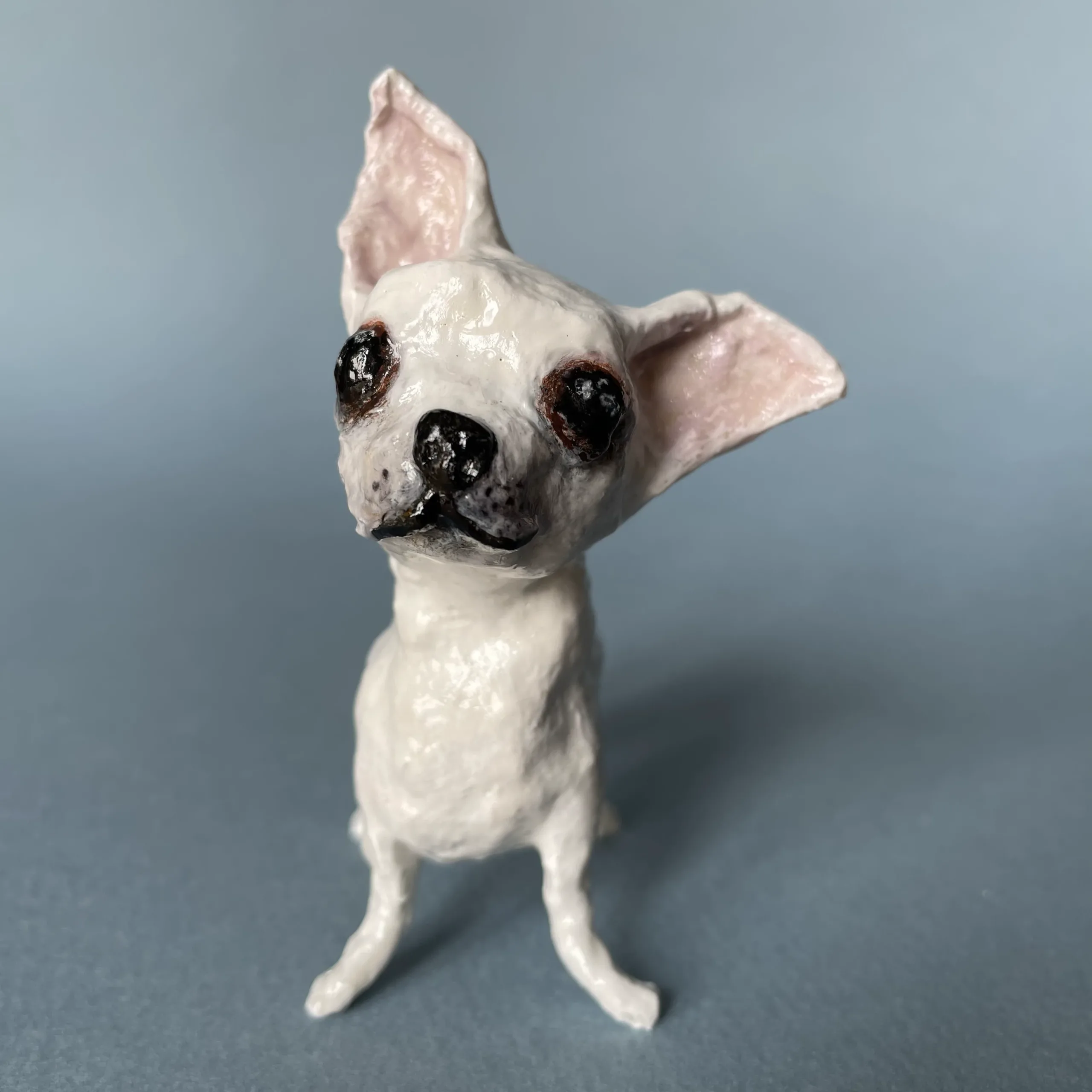 Chihuahua handmade paper mache decorative figurine