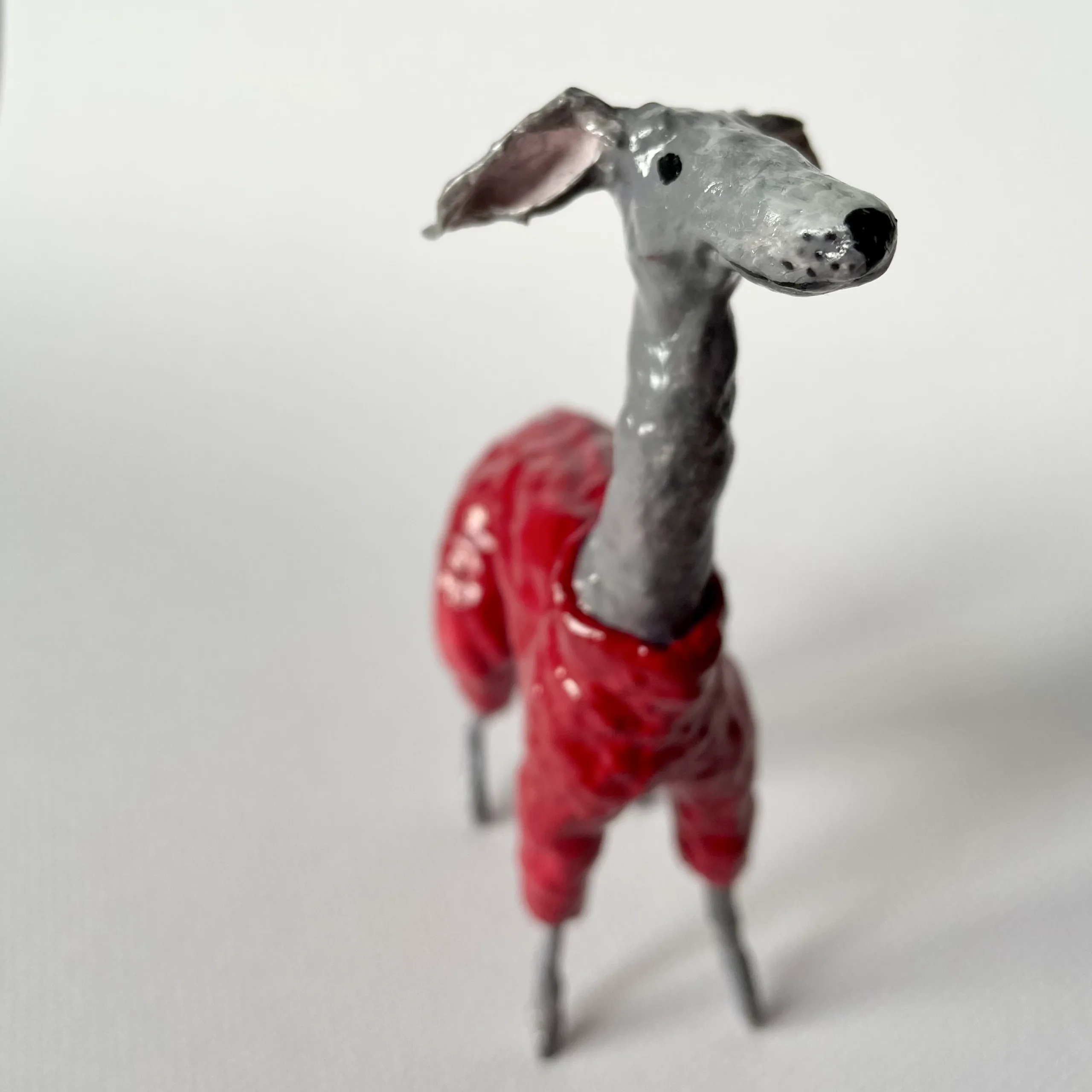 Iggy in costume paper mache miniature