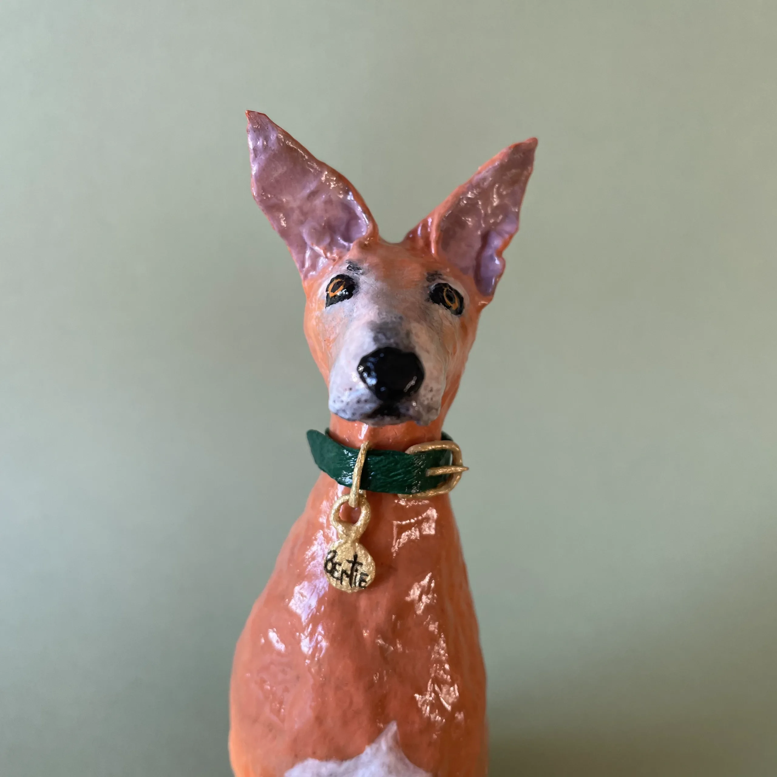 Lurcher figurine made of paper mache