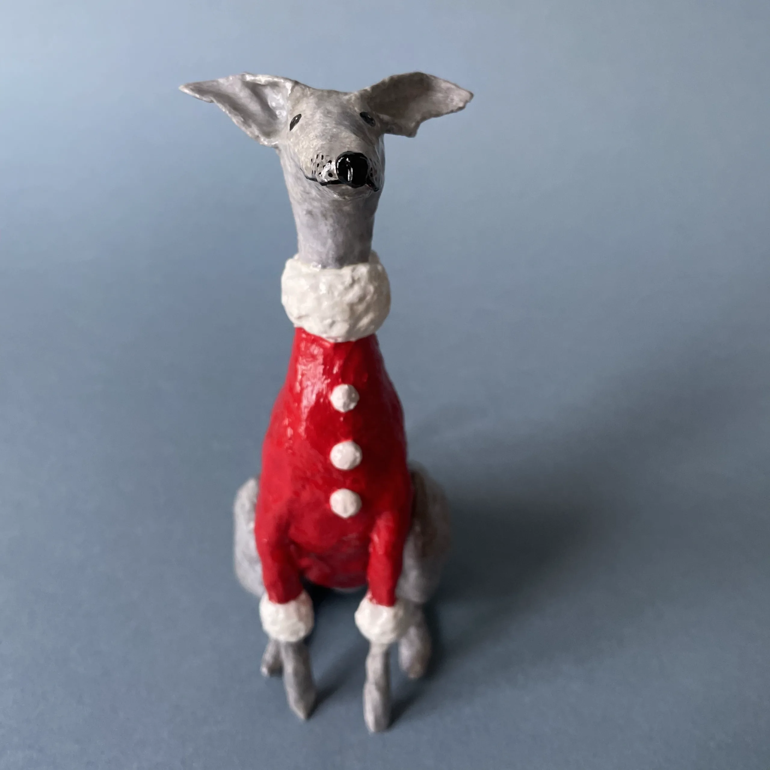 Italian greyhound christmas figurine
