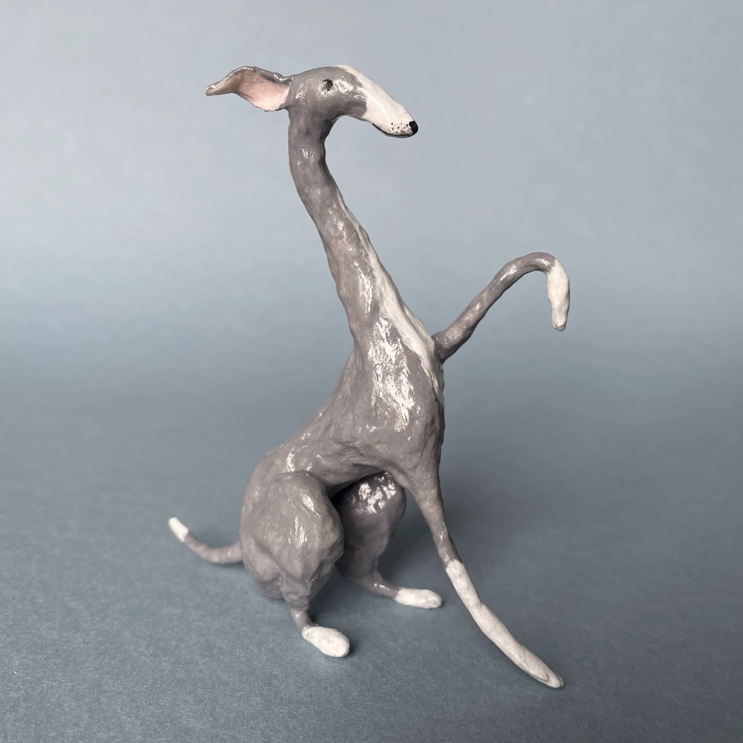 Iggy paper mache miniature figurine