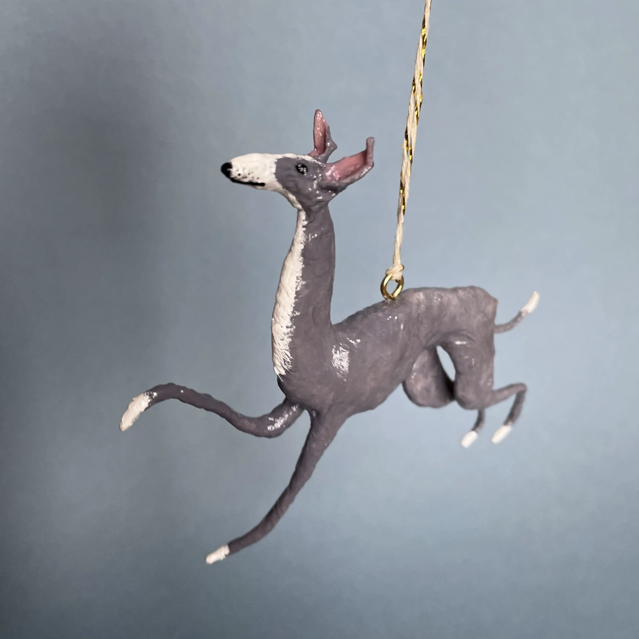 Christmas ornament iggy handmade of paper mache