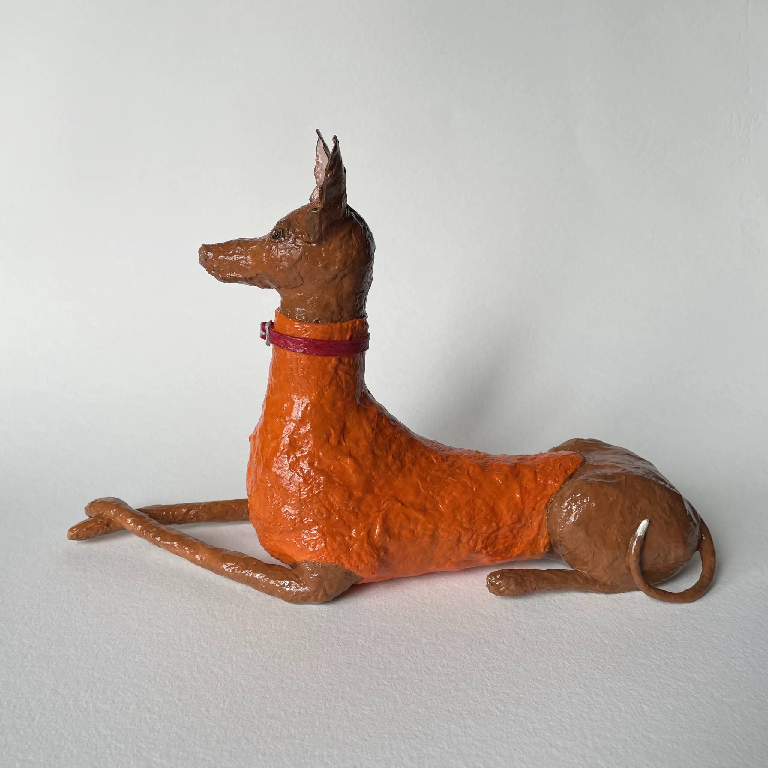 Pharaoh hound paper mache handmade figurine