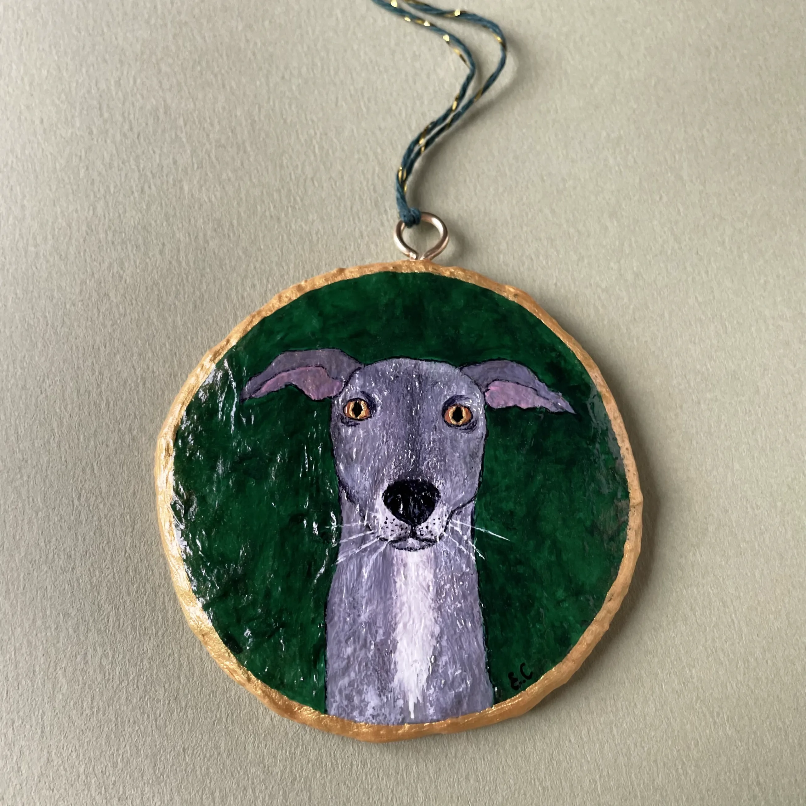 Christmas ornament with italian greyhound