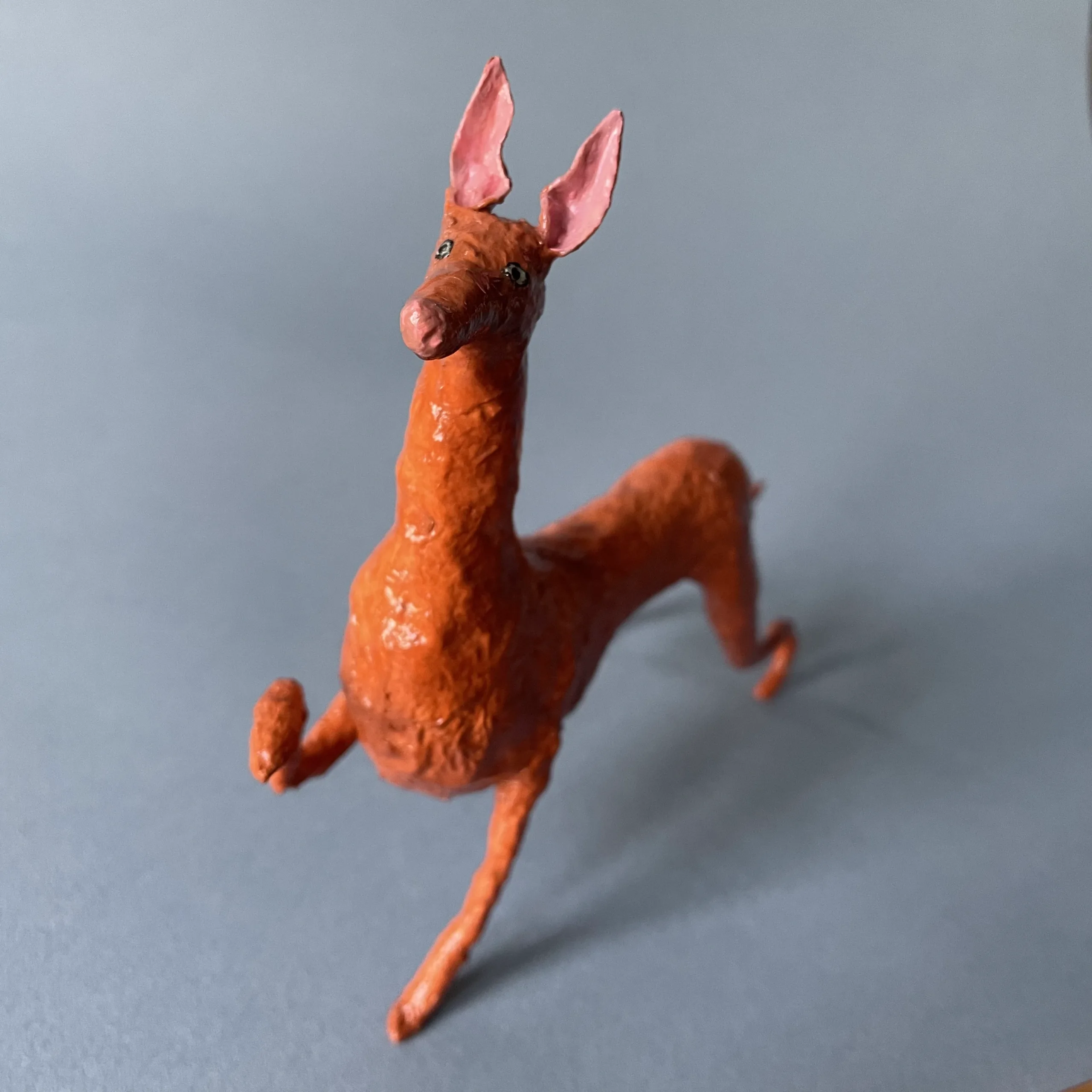 Pharaoh hound paper mache miniature