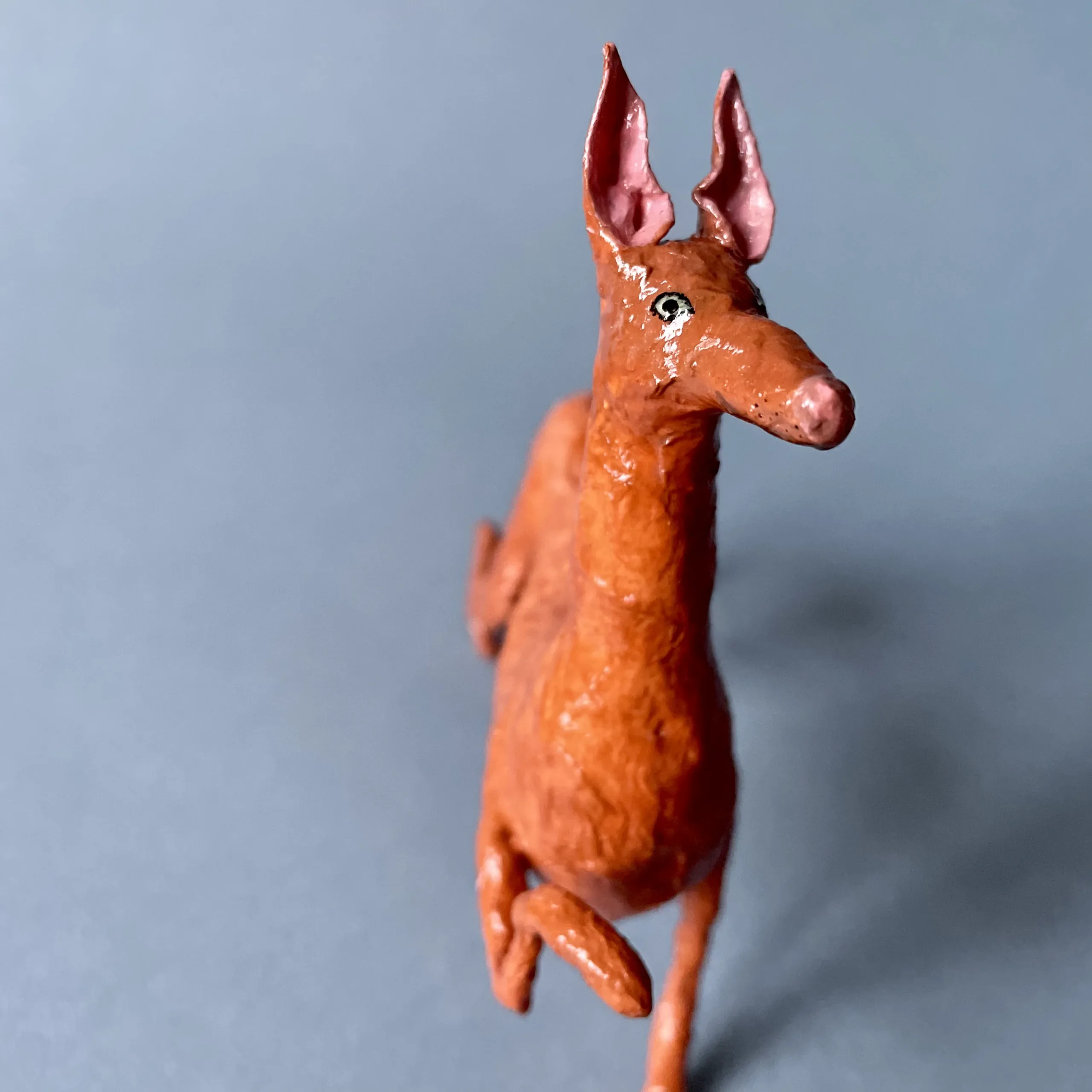 Pharaoh hound paper mache handmade miniature
