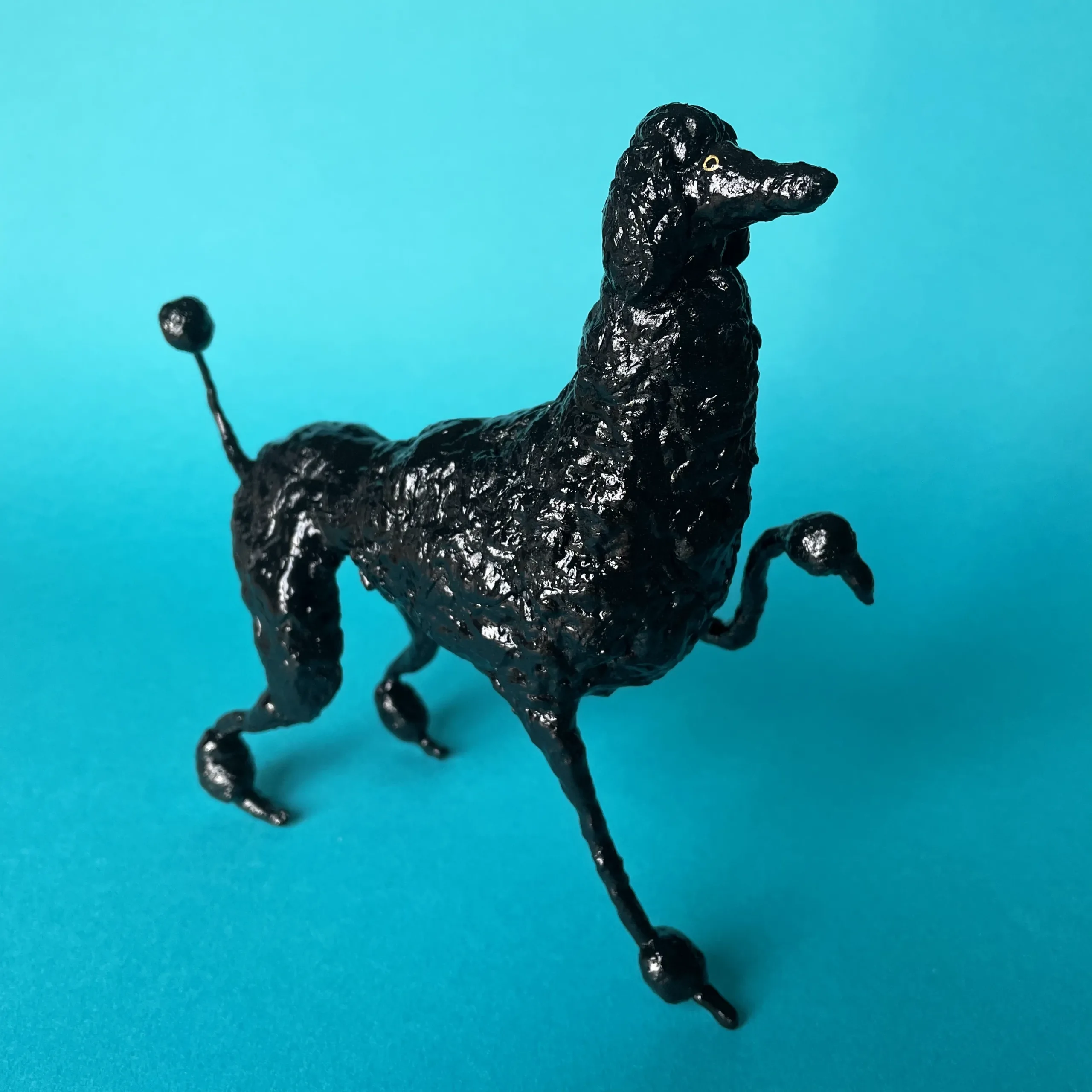 Black poodle figurine