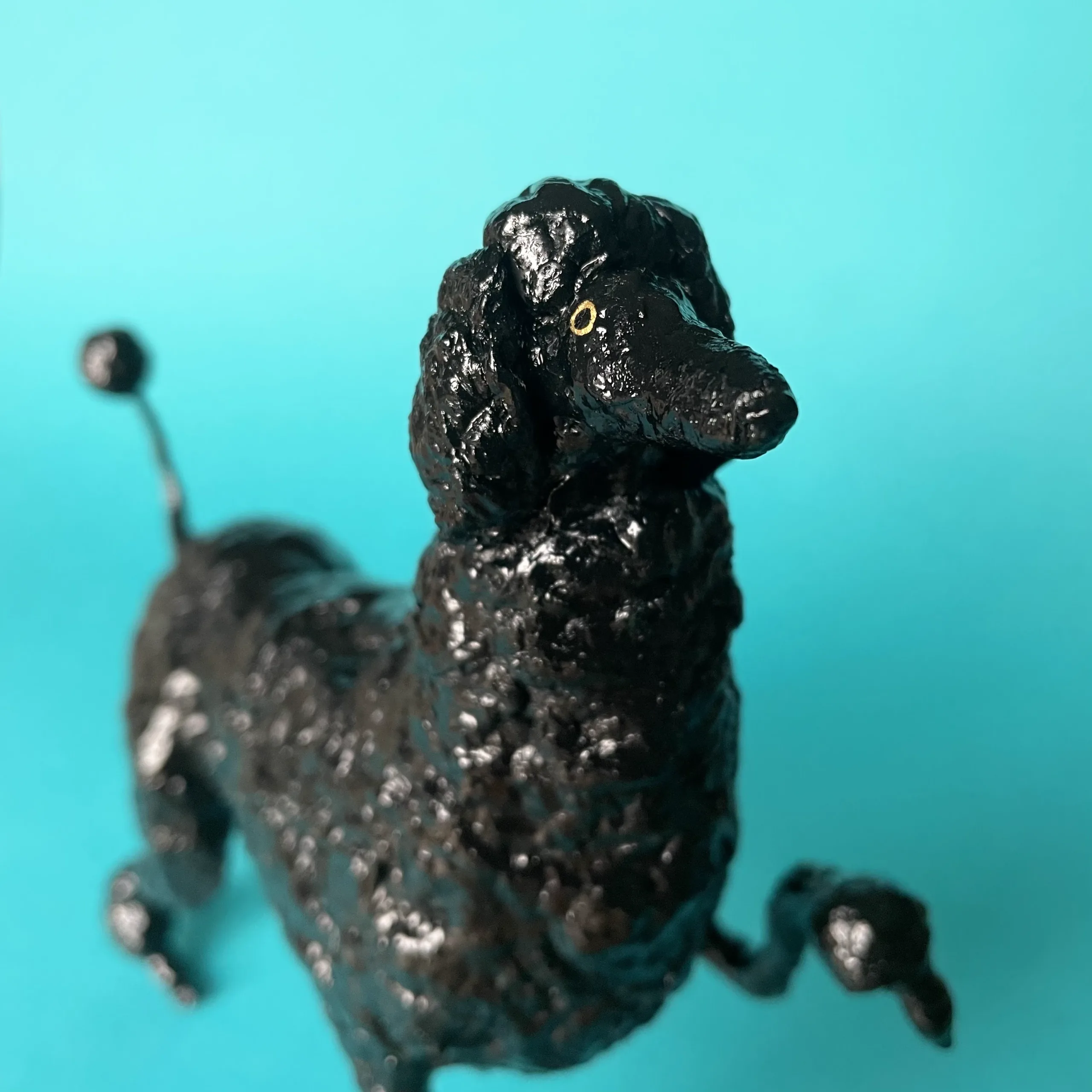 Black poodle decorative figurine