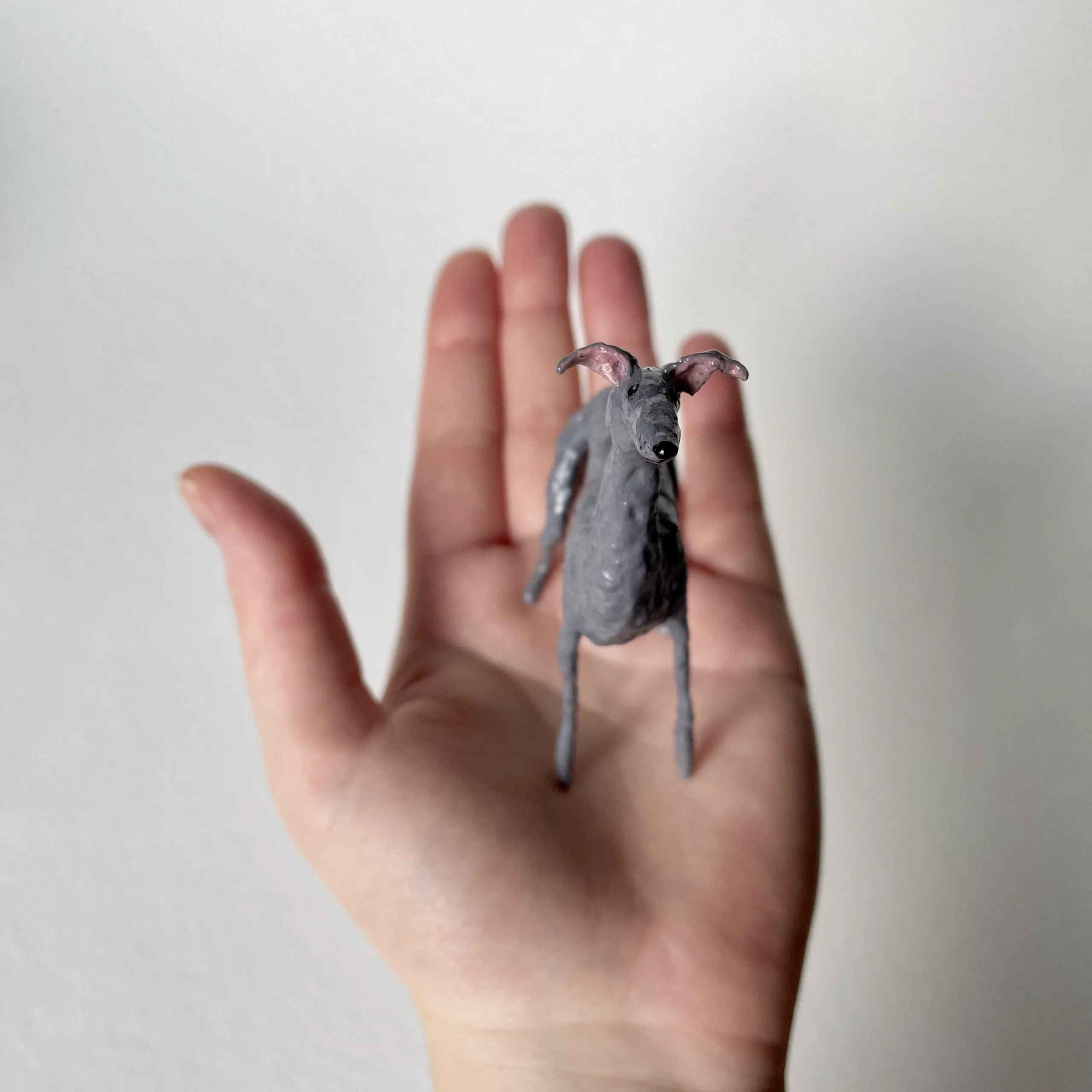 Greyhound miniature handmade figurine