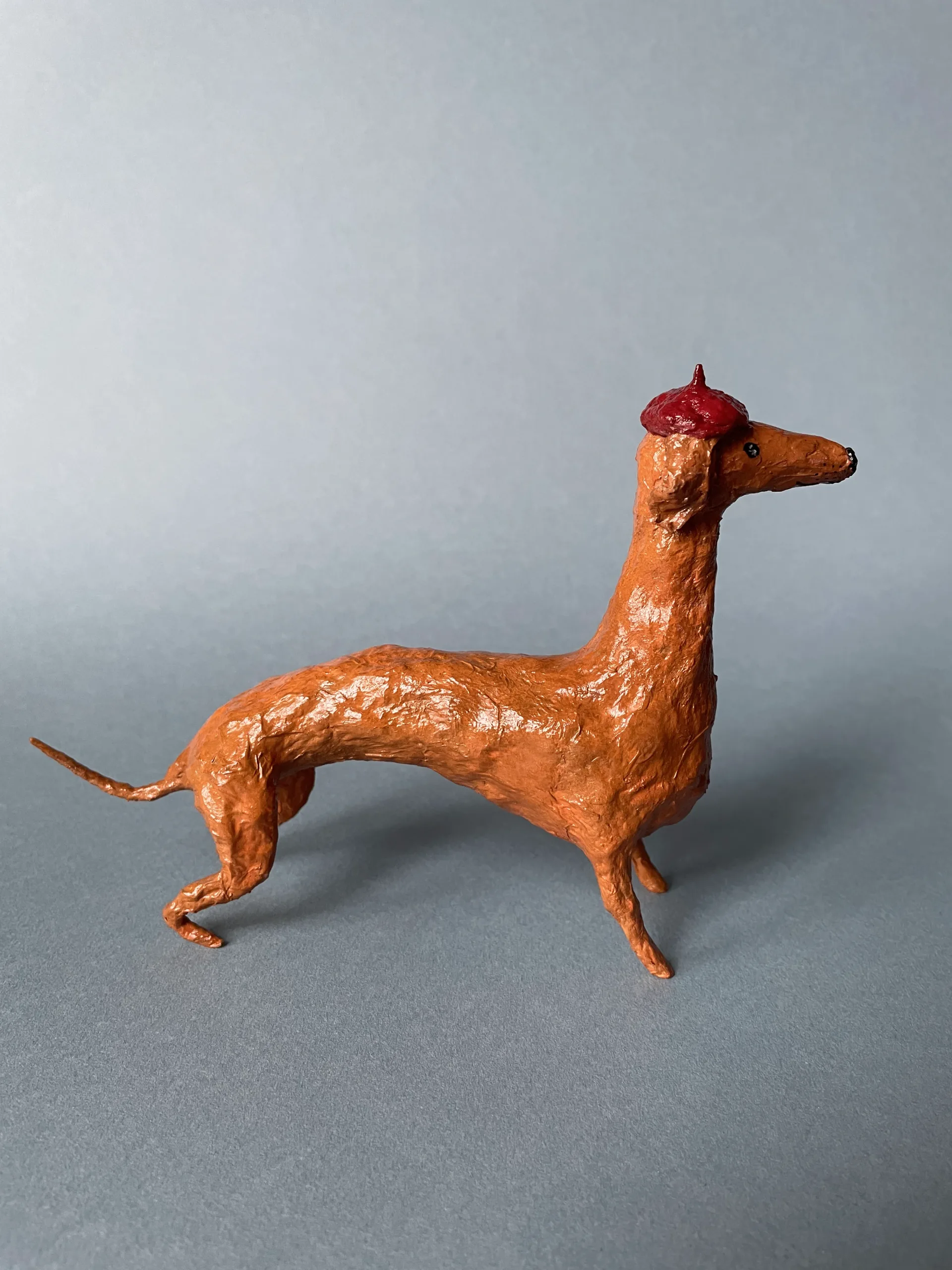dachshund handmade paper mache decorative figurine