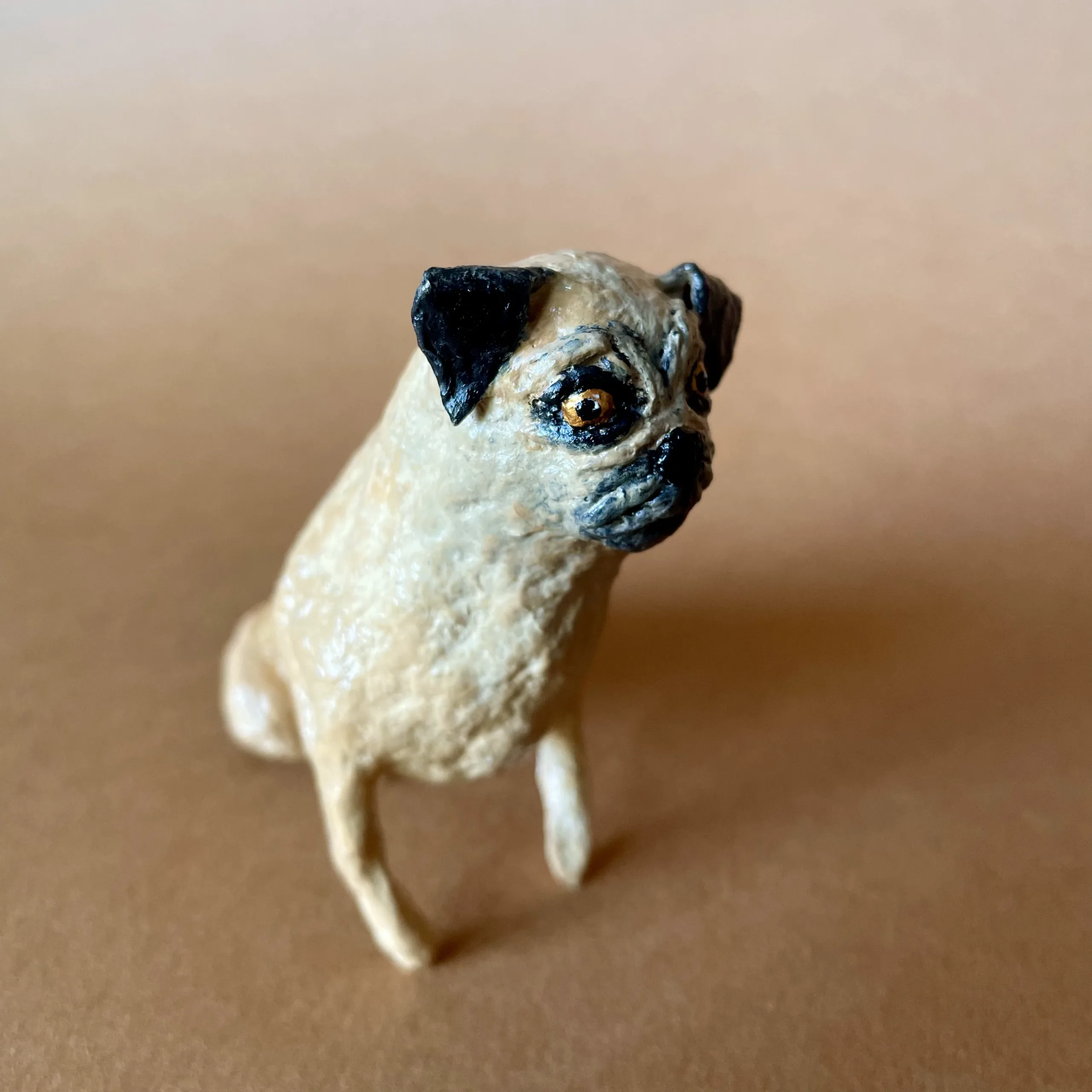 Pug miniature handmade figurine