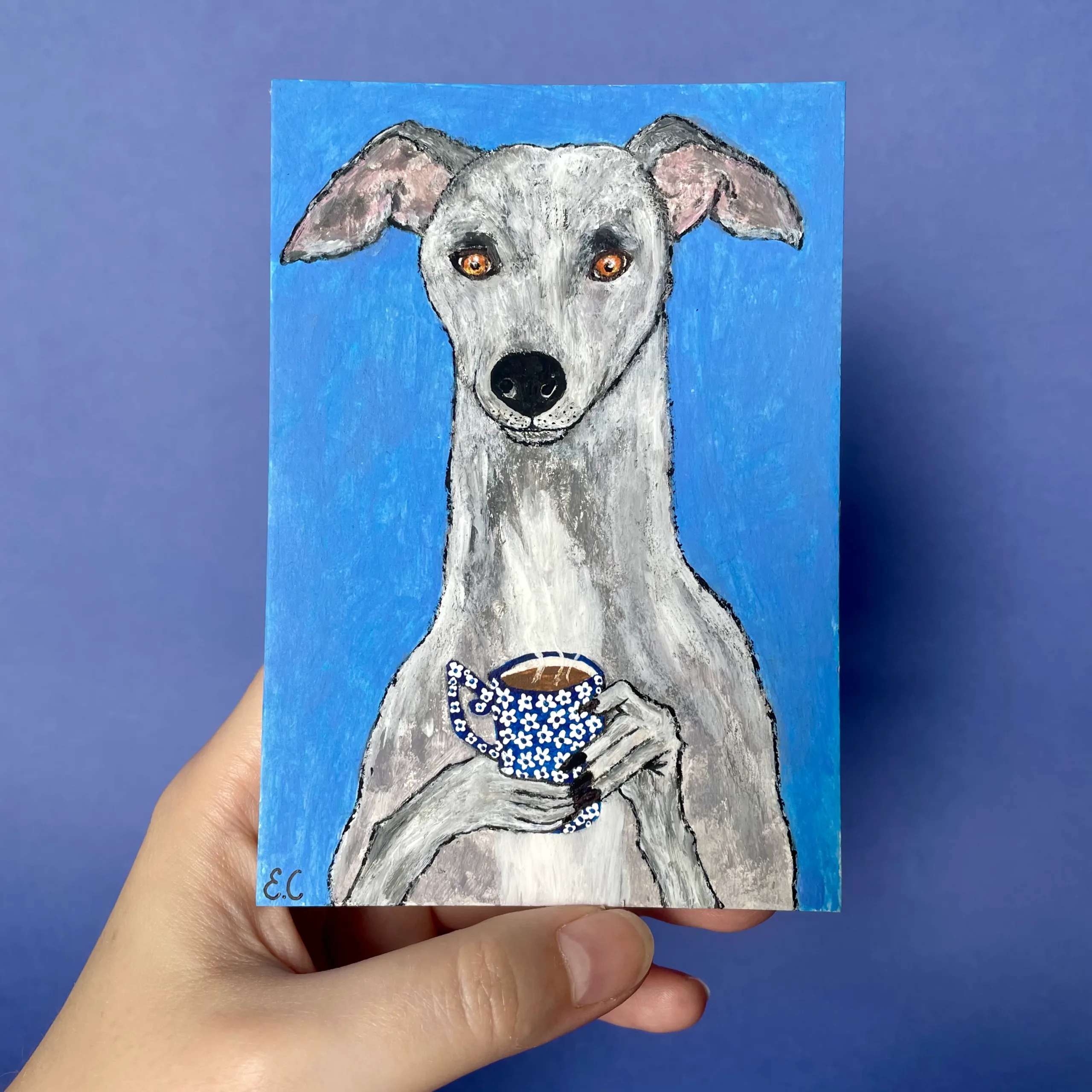 greyhound mini portrait