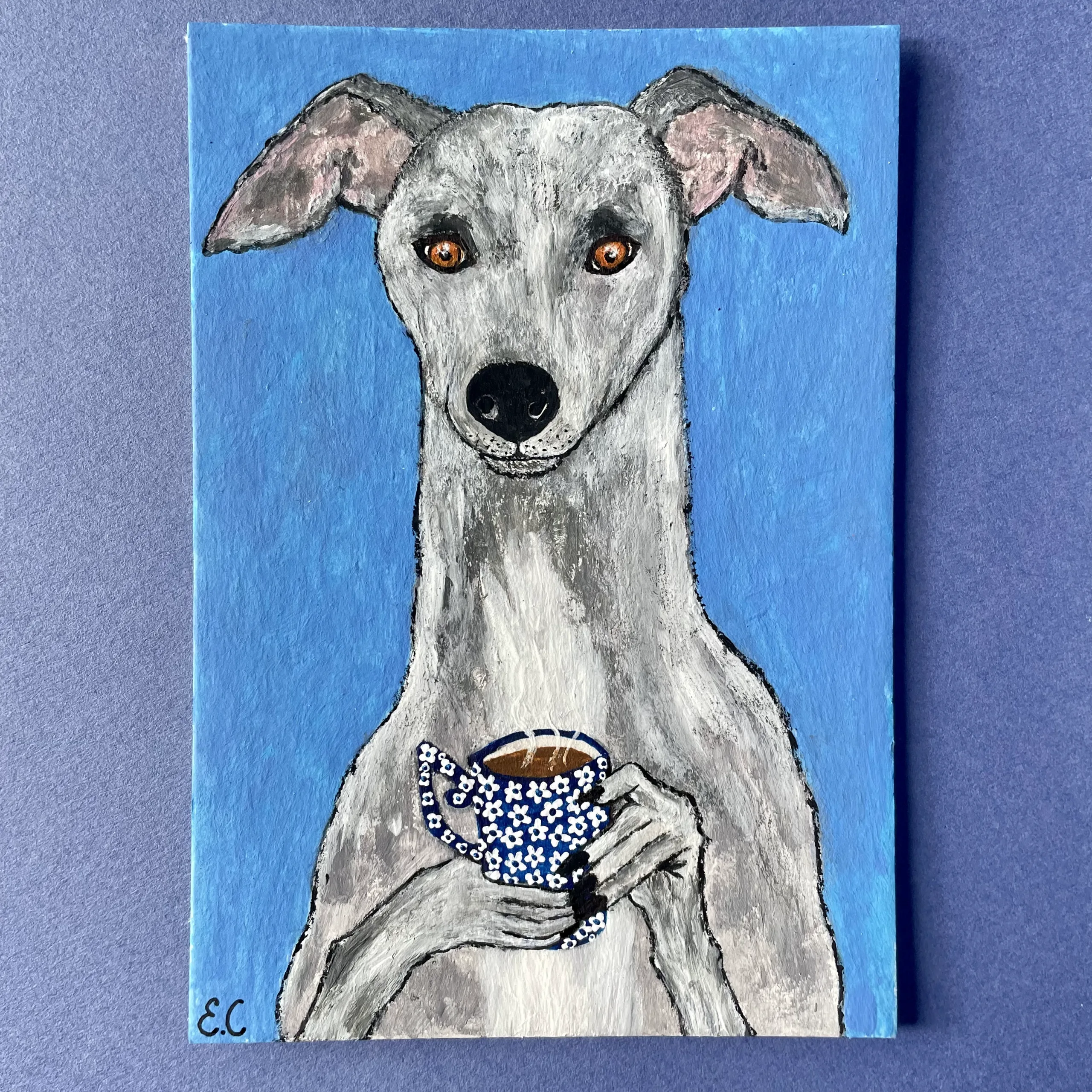 greyhound mini portrait