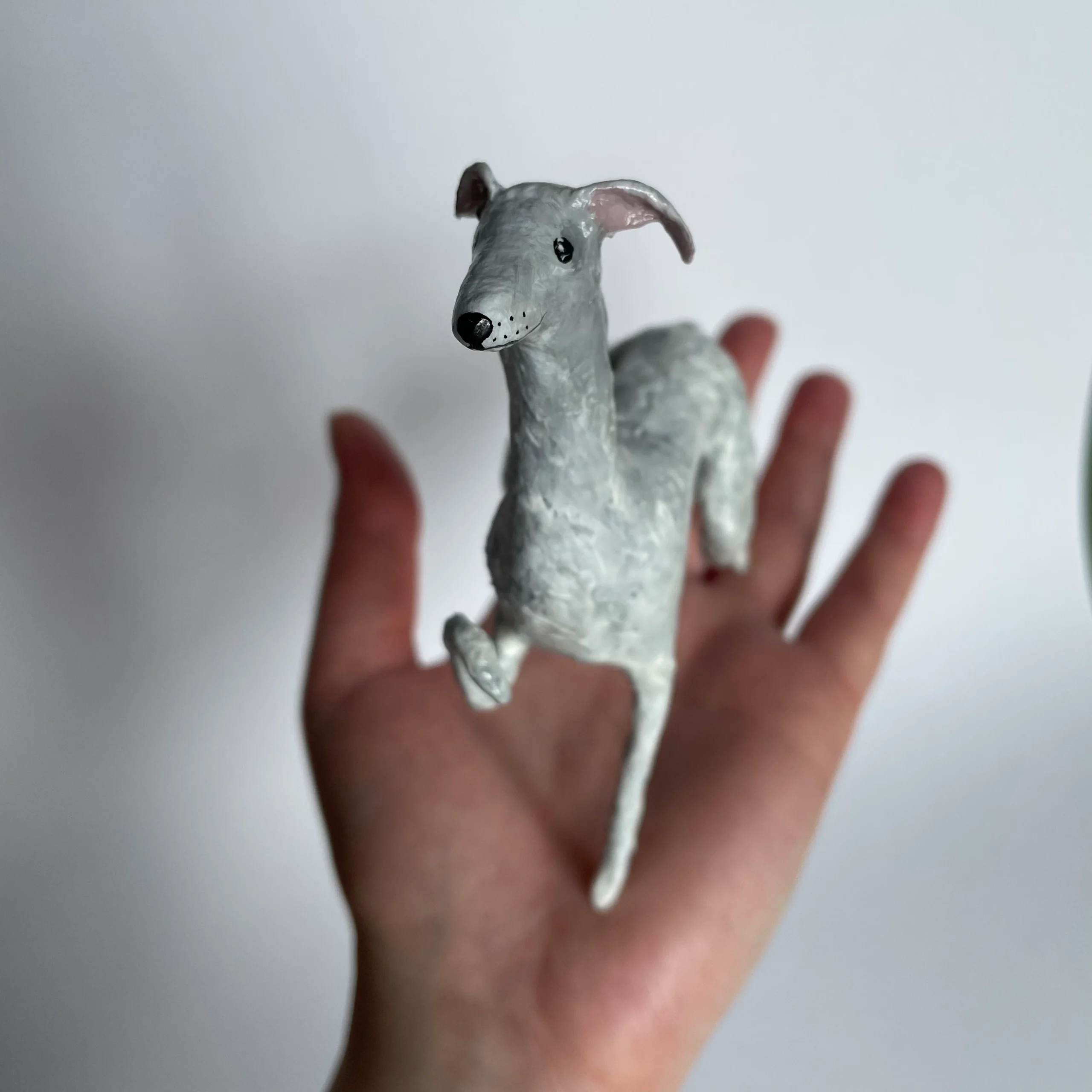 Whippet handmade figurine
