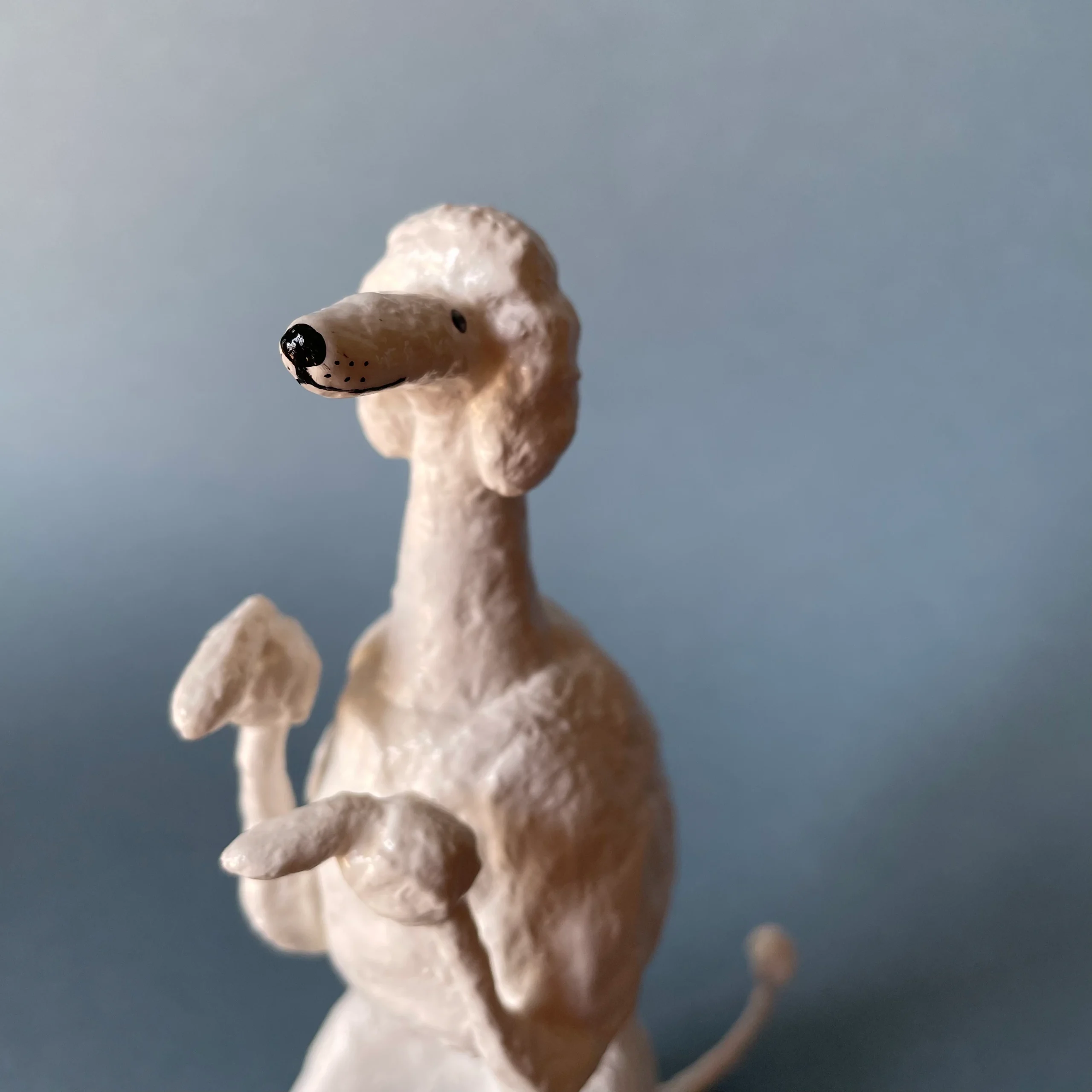white poodle decorative handmade figurine