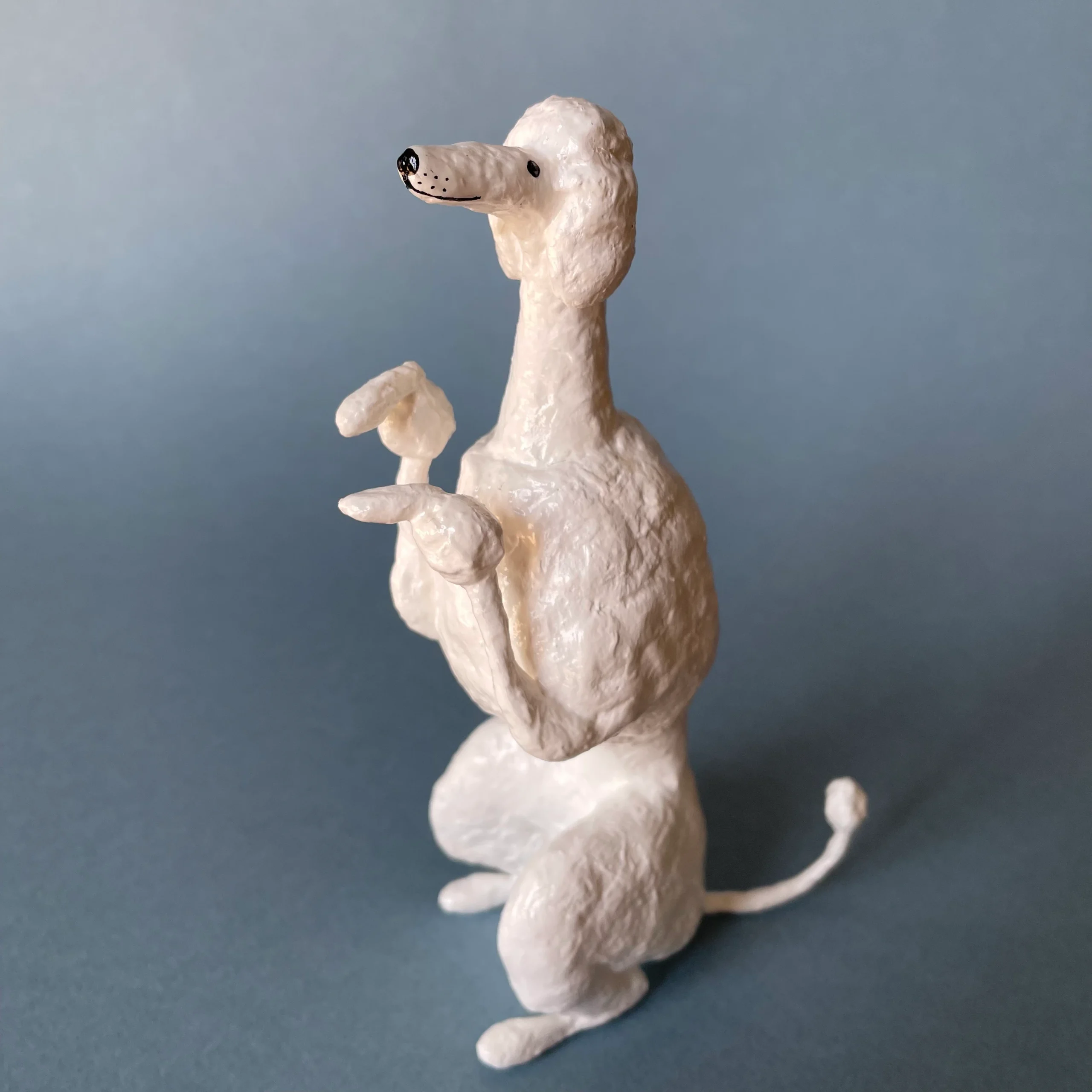 white poodle decorative handmade figurine